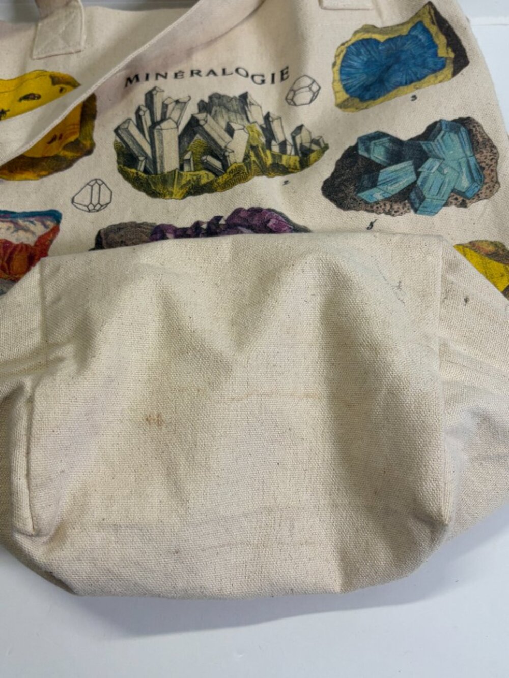 Cavallini & Co. Vintage Style Mineralogie Tote Bag Canvas Cotton Pocket - Picture 4 of 5